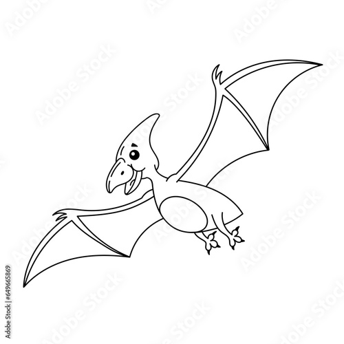 pterodactyl contour, vector pterodactyl icon, coloring book for kids dinosaurs