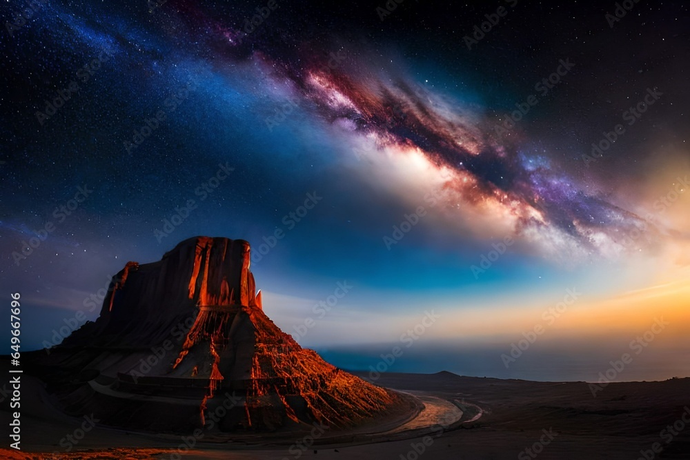Fototapeta premium a close up of space with night sars milky ways gla