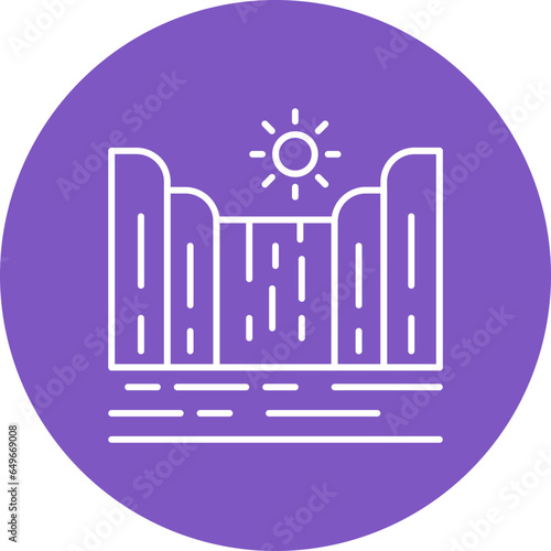 Waterfall Landscape Icon