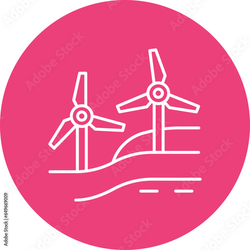 Windmill Landscape Icon