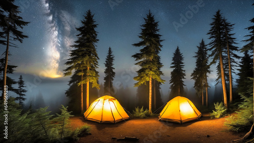 Tourist tent in Sequoia National Park,