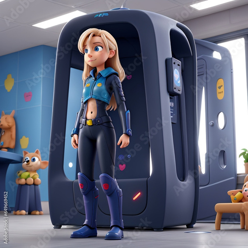 Robot character, ai photo, animation, transform