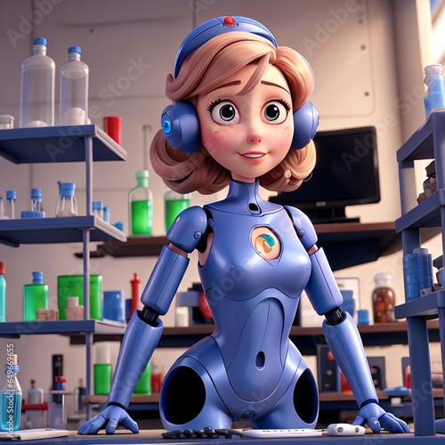 Robot character, ai photo, animation, transform