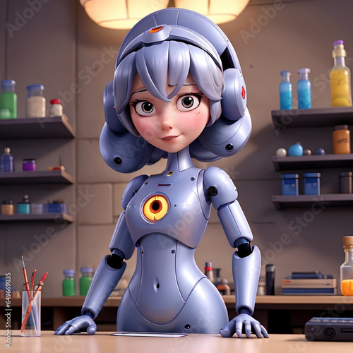 Robot character, ai photo, animation, transform