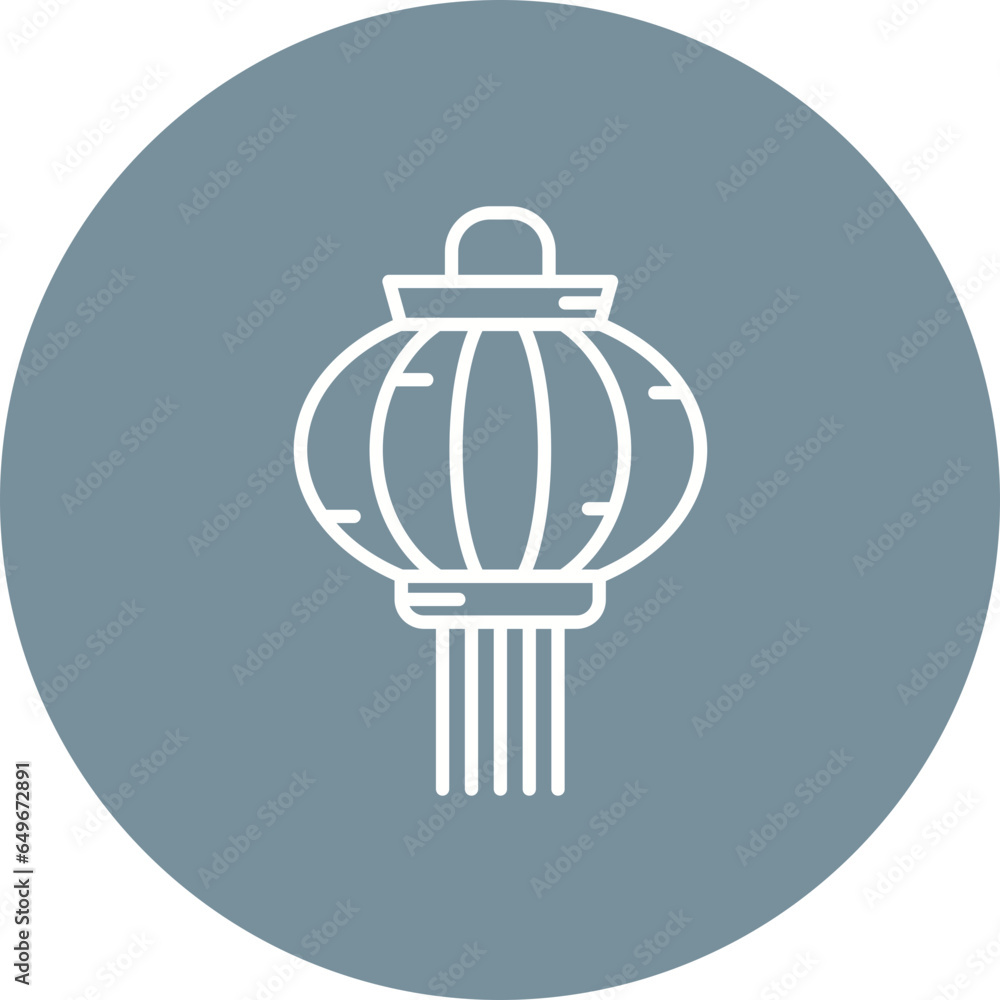 Obraz premium Red Paper Lantern Icon