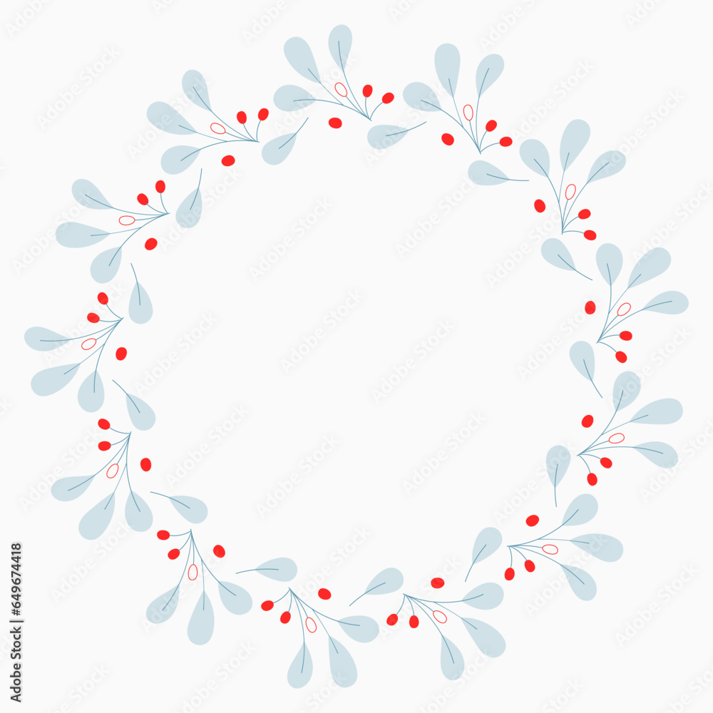 Christmas background with round frame. Design elements for cards, invitations, sale, scrapbooking. Vector illustration. Christmas background with round frame. Design elements for cards, invitations, sale, scrapbooking. Vector illustration.