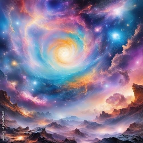 Wallpaper Mural a vibrant cosmic landscape stretches across the vast expanse of space filled Torontodigital.ca