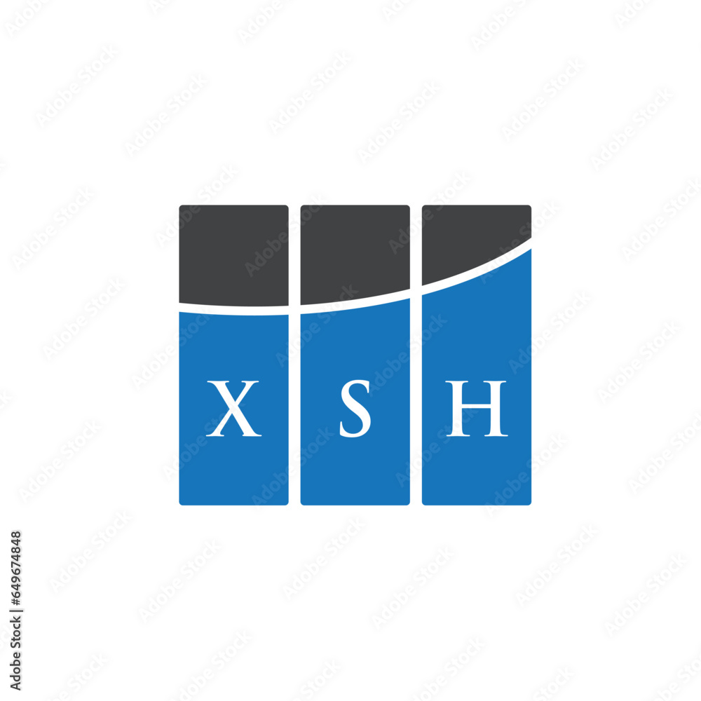 XSH letter logo design on white background. XSH creative initials letter logo concept. XSH letter design. XSH letter logo design on white background. XSH creative initials letter logo concept. XSH letter design.