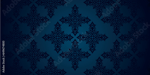 Canvas Print Arabic motif blue background