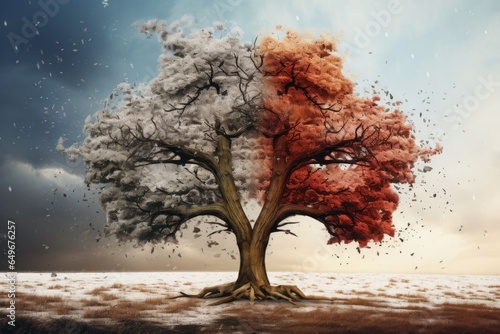 A tree with seasons represented on each branch.