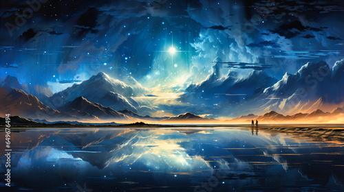 Expansive Salt Flats Mirroring the Vast Expanse of the Heavens  Stars Touching Earth in a Perfect Reflection