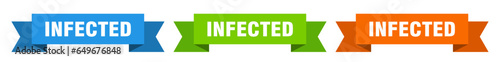 infected ribbon. infected isolated paper sign. banner
