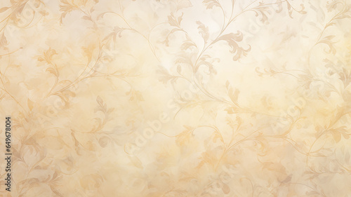 soft pastel color beige background parchment with a thin barely noticeable floral ornament, wallpaper copy space, vintage design