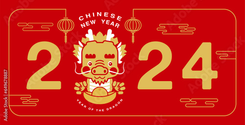Happy chinese new year 2024 ,Lunar new year,  Year of the Dragon , zodiac