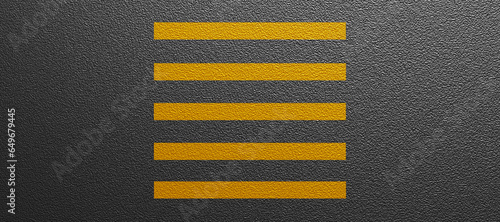 Yellow crosswalk on the asphalt road photo