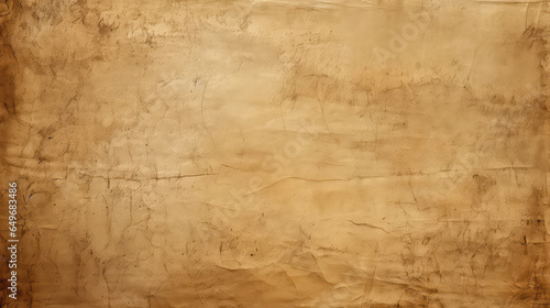 Vintage distressed paper with aged sepia tones and creases. Texture for background or backdrop.