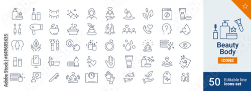 Beauty icons Pixel perfect. Eye, body, hand, ....