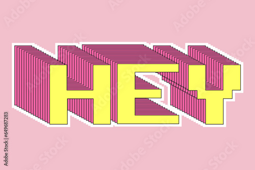 vector hey text style effect design