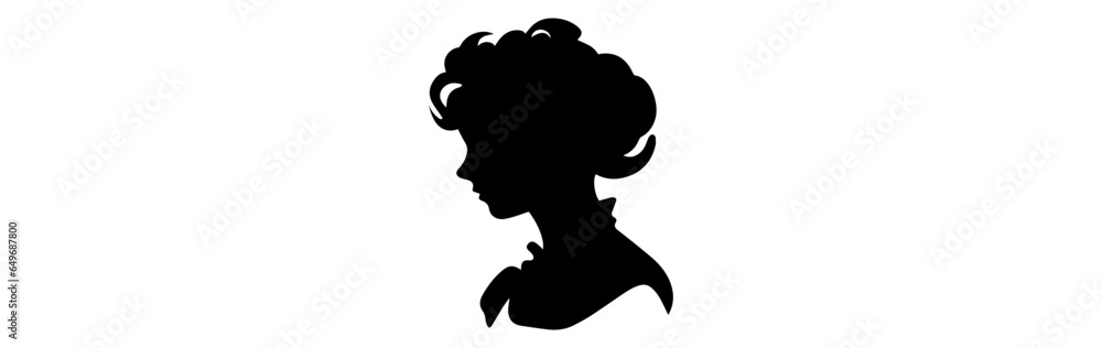 silhouette of a girl  on white background