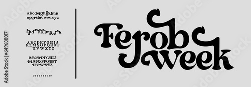 Elegant Font Uppercase Lowercase and Number. Classic Lettering Minimal Fashion Designs. Typography modern serif fonts regular decorative vintage concept. vector illustration