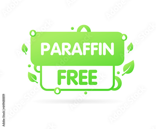 Paraffin free sign. Flat, green, paraffin free. Vector icon