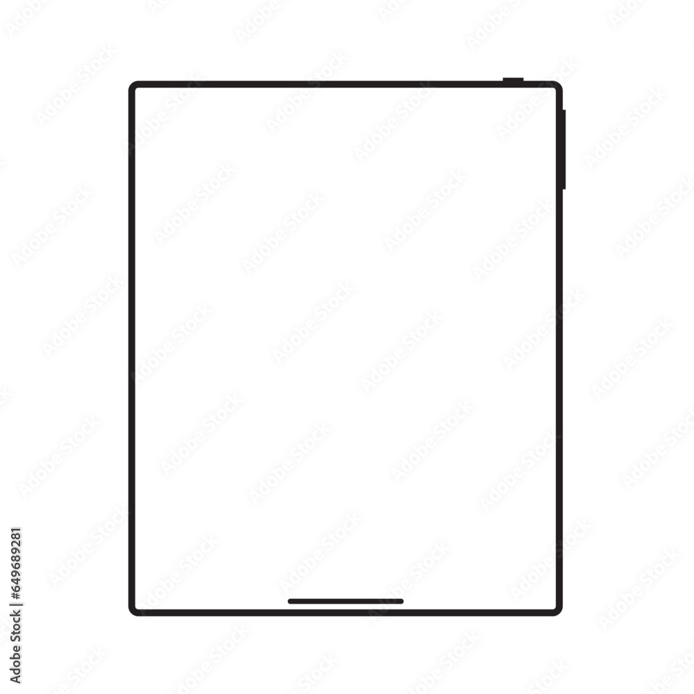tablet black color with blank touch screen and flare isolated on white background. realistic and detailed device mockup. stock vector illustration tablet black color with blank touch screen and flare isolated on white background. realistic and detailed device mockup. stock vector illustration