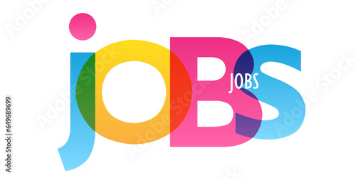 JOBS colorful vector typography banner