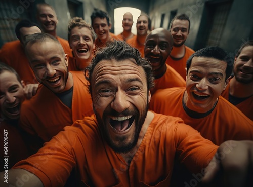 A group of prisoners in prison
