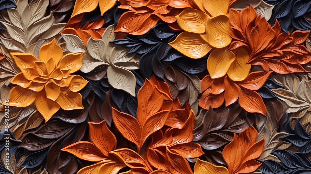 custom made wallpaper toronto digitalyellow autumn leaves abstract background plastic sculpture digital 3d graphics