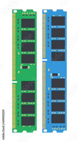 RAM or random access memory image. Computer memory icon. Vector illustration.