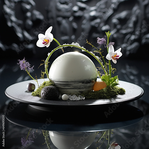 a futuristic aesthetic creative and novel dessert name, generative ai.