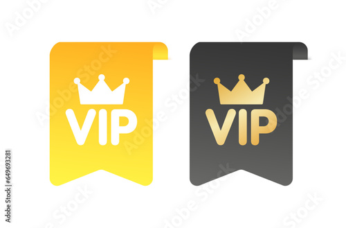 VIP posters. Flat, gold, VIP poster, VIP status, icons for business. Vector icons