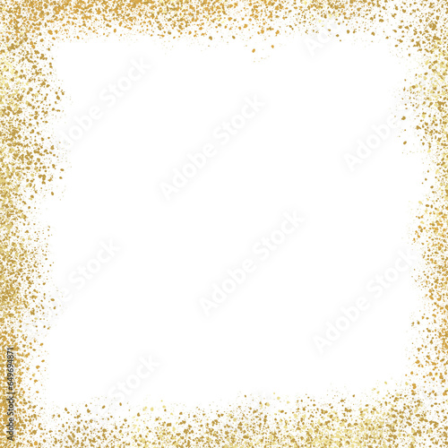 Gold glitter frame, wedding ornament	