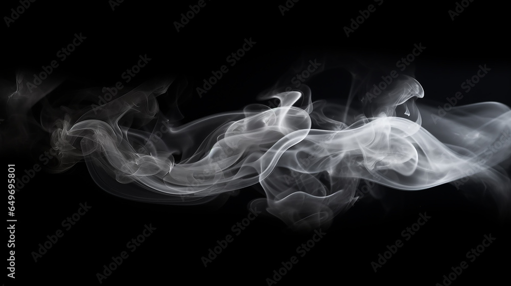 Fototapeta premium clouds of white smoke on a black background texture