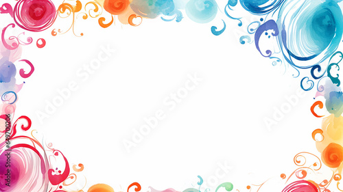 ink spots paint multicolored spectrum on a white background frame blank form