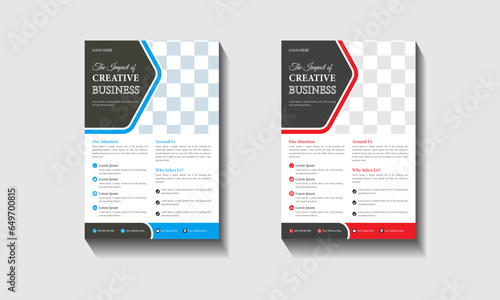 )Creative modern layout annual cover brochur template flyer design in A4