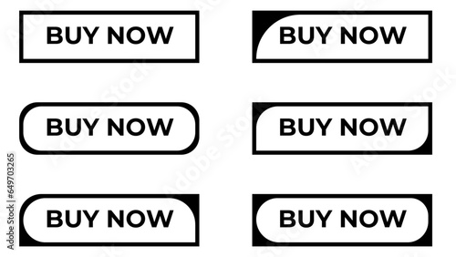buy now button set in vector, set of button for web or app design