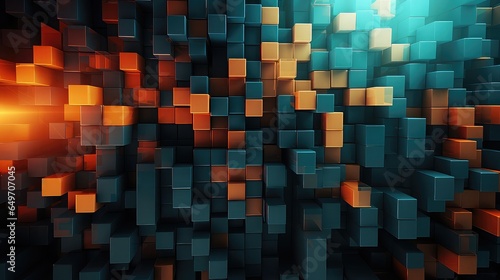 abstract cubic mosaic mosaic illustration cube square, geometric background, texture design abstract cubic mosaic mosaic