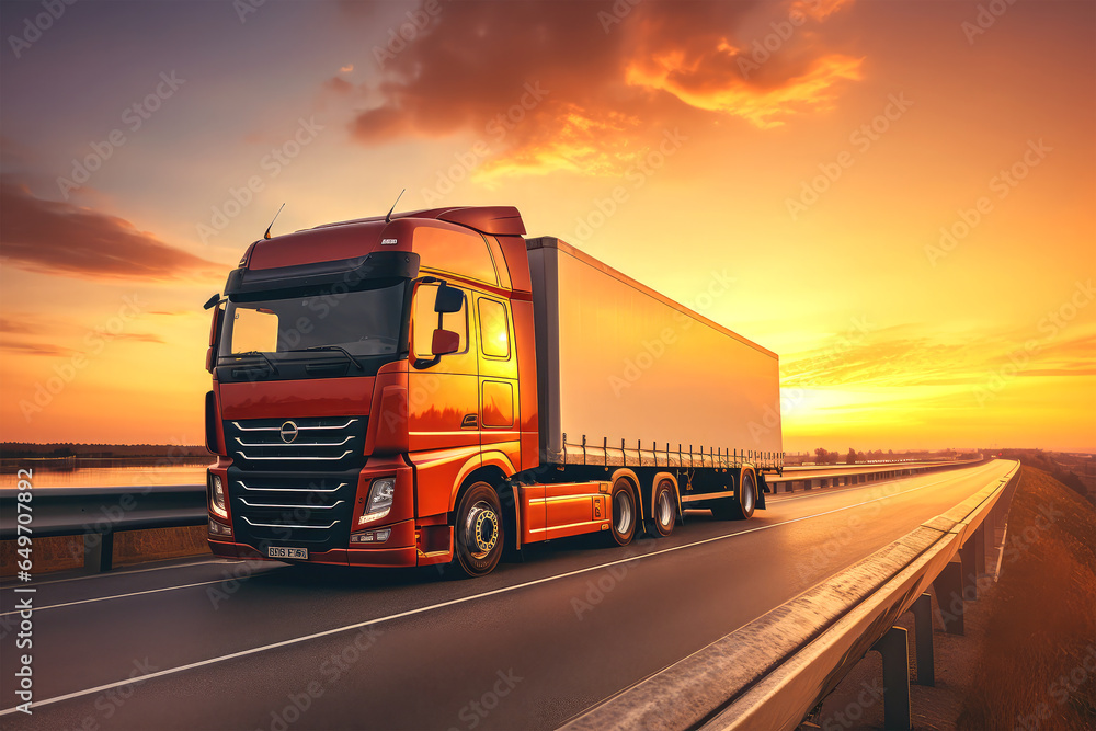 truck on motorway background