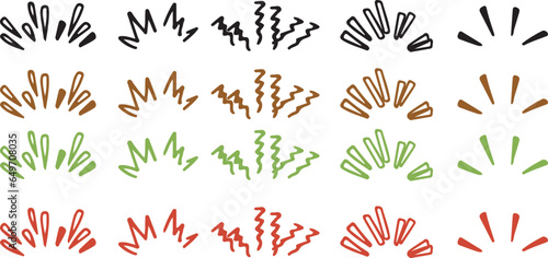 collection of Awareness lines, collection of attention signs. illustration. icon. point. concentration. shock. inspiration. decoration vector