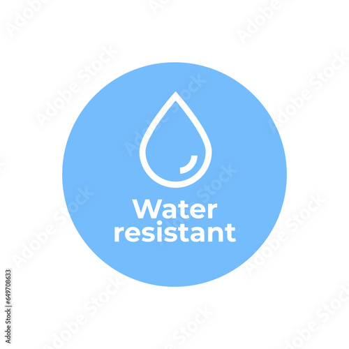Water resistant line icon vector. Symbol for sunblock or sunscreen products. For cosmetic packaging