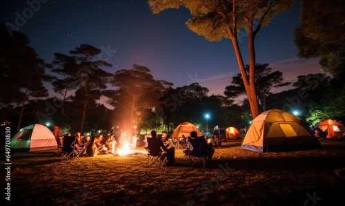 Photo of people enjoying a cozy campfire gathering