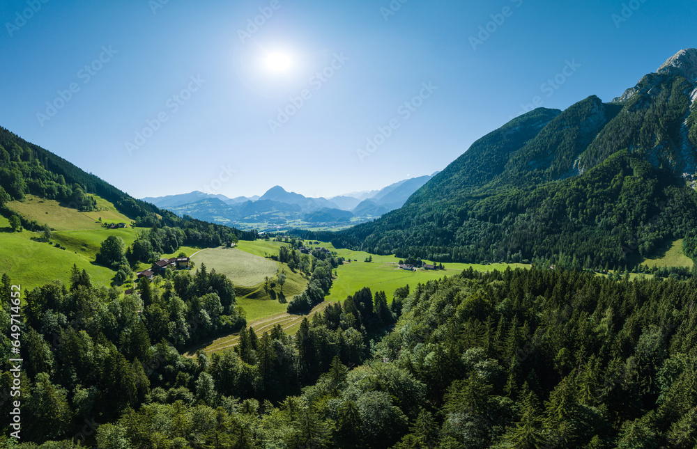 Naklejka premium Valley near Kuchl in the Tennengau region in Salzburg, Austria