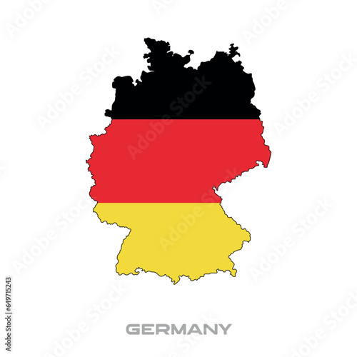 Vector illustration of the flag of Germany with black contours on a white background