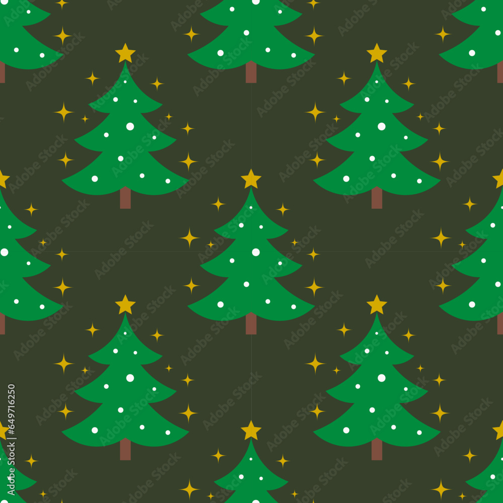 Christmas trees seamless pattern. Christmas repeating background