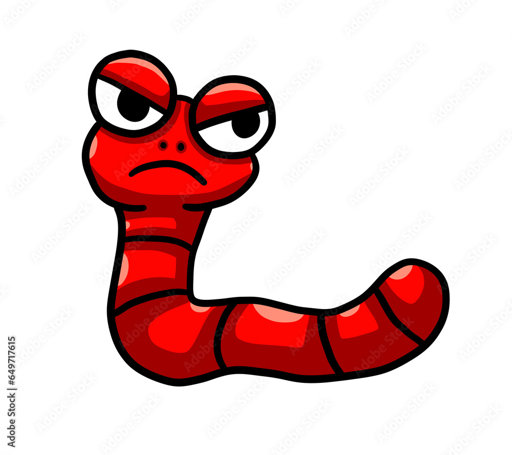 Stylized Cute Angry Red Worm Stylized Cute Angry Red Worm