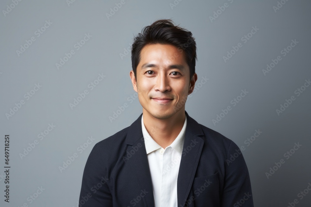 portrait of a confident Japanese man in his 30s wearing a chic cardigan against a minimalist or empty room background portrait of a confident Japanese man in his 30s wearing a chic cardigan against a minimalist or empty room background