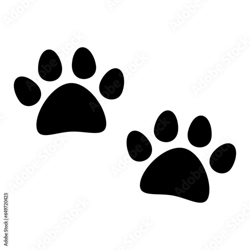 Fat dog paw animal footprint flat design vector