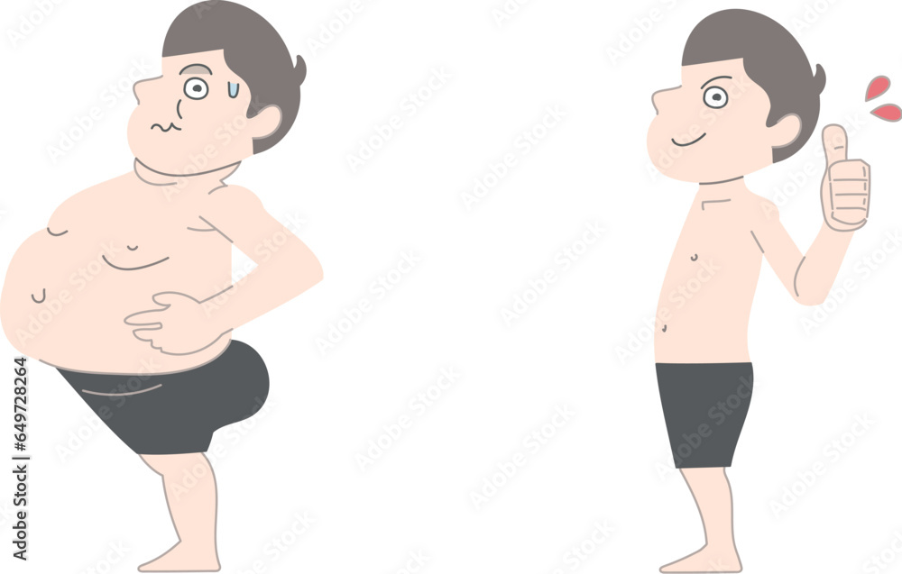 ダイエット 太る 痩せる 男性 セット素材 ダイエット 太る 痩せる 男性 セット素材