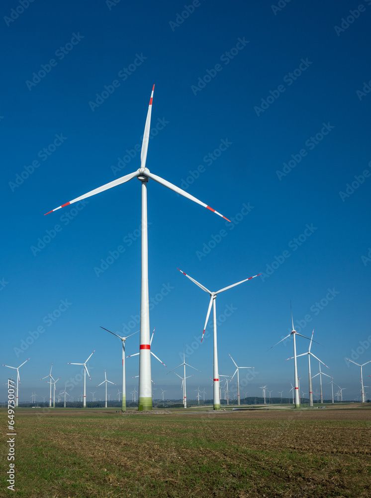 Large wind farm on agricultural area at Paderborn, North Rhine-Westphalia, Germany, Europe Large wind farm on agricultural area at Paderborn, North Rhine-Westphalia, Germany, Europe
